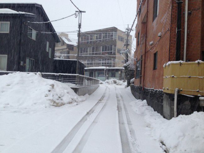 河口湖三月　雪