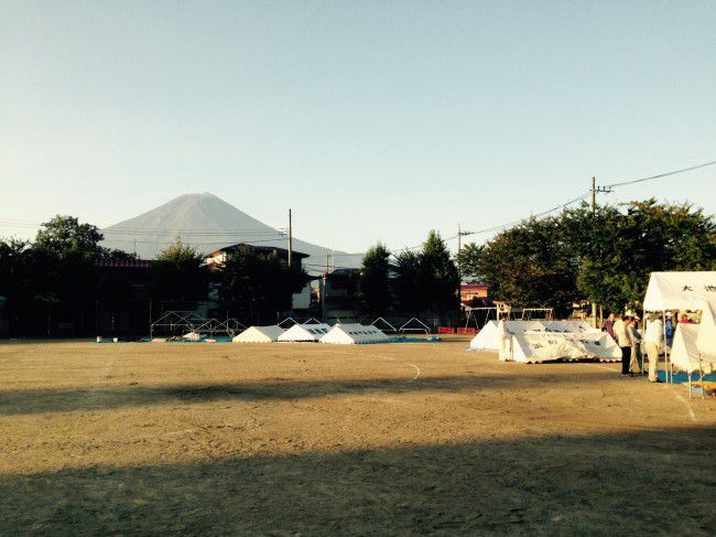 富士山　船津小学校　富士山の見える小学校