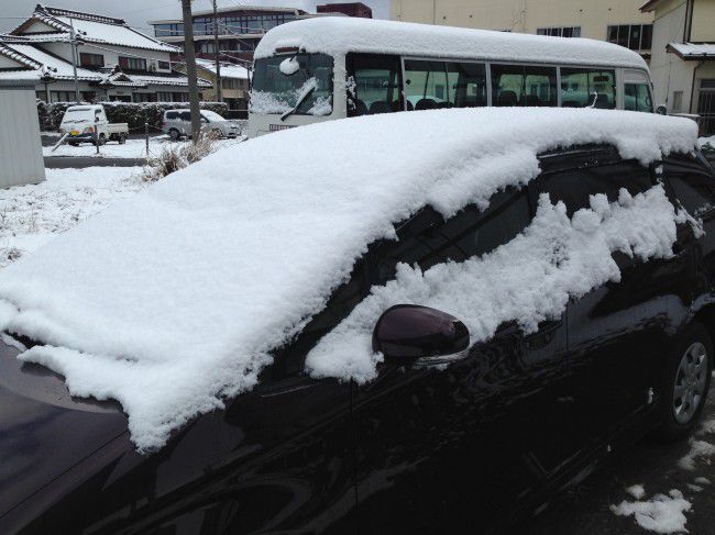 河口湖温泉4月雪