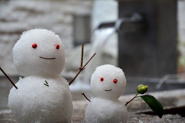 河口湖温泉　雪　