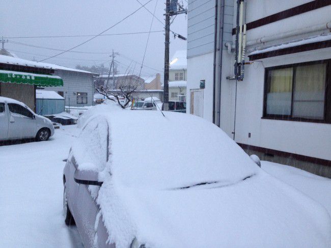 河口湖2月14日雪情報